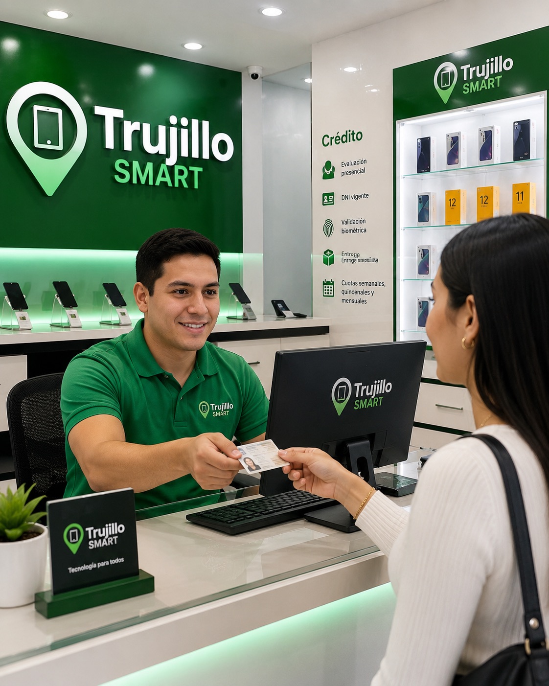 Evaluación presencial en tienda Trujillo Smart
